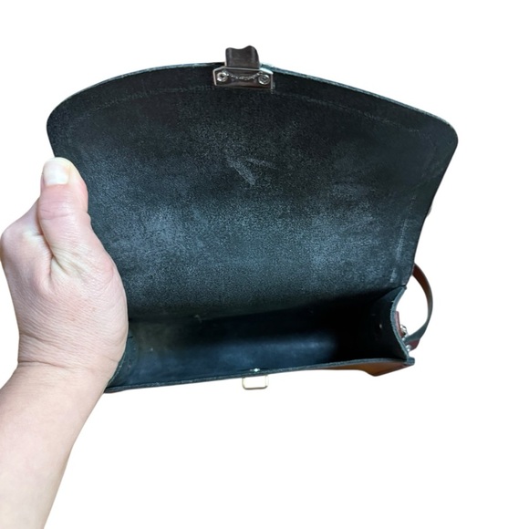 Cambridge Satchel|Women’s The Pushlock Leather Crossbody Bag Monogrammed( MJA) - Picture 10 of 13